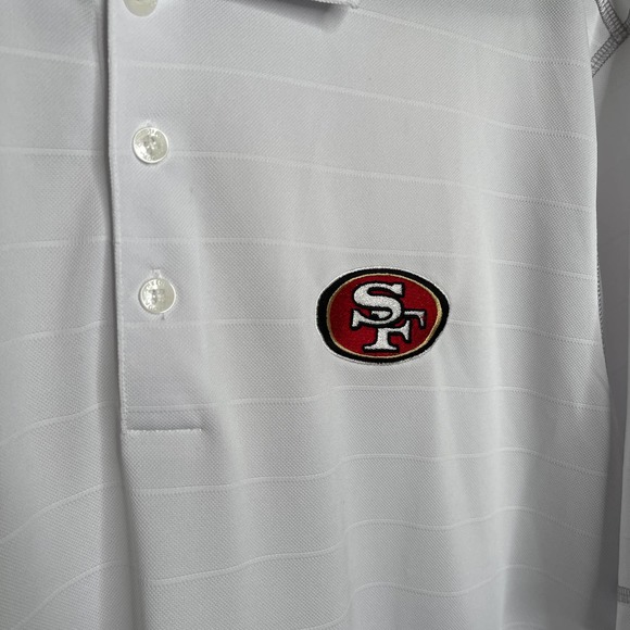 San Fransisco 49ers White Polo Antigua Mens XL T Shirt NFL Football - Picture 2 of 6
